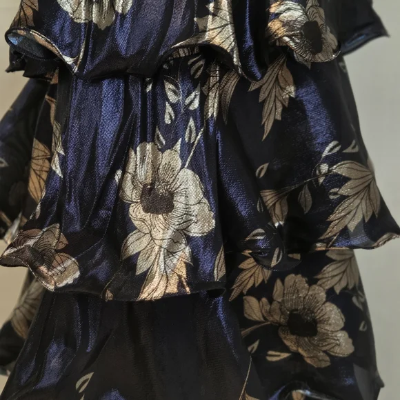 Johanna Ortiz “Midnight & Silver Tangled Garden” Blue Nile Maxi Skirt – Size 8 - Picture 12 of 14